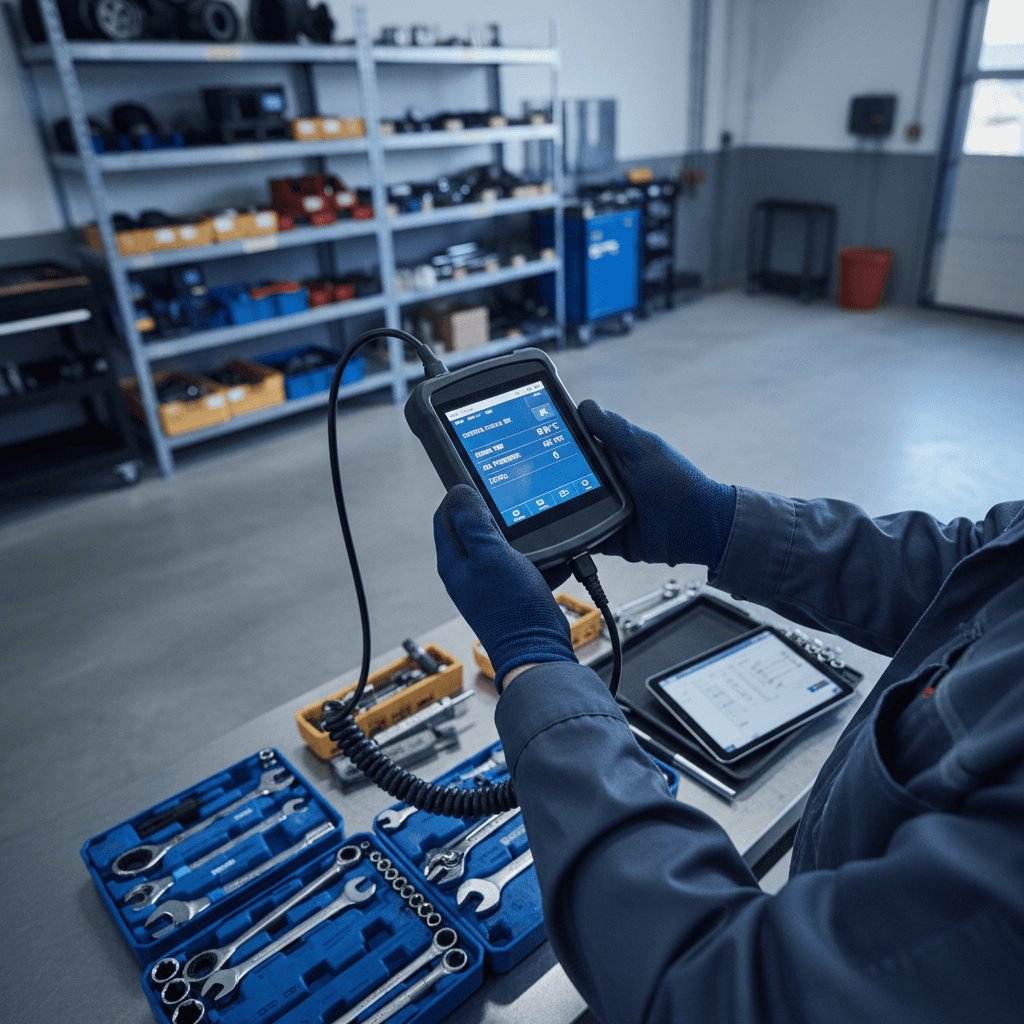 ADAS diagnostic scanner display with technician input